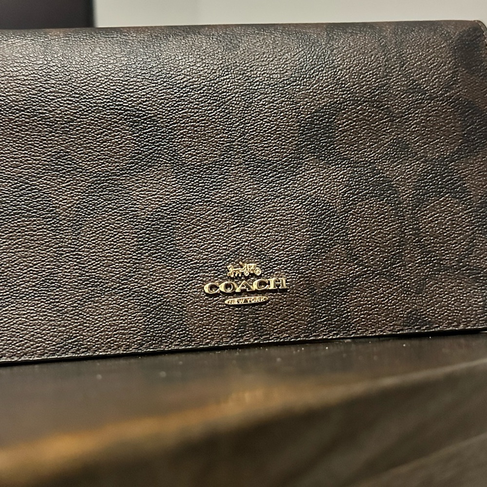 Coach Signature Brown Leather Wallet